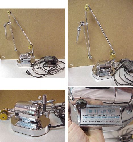 Dental drill setup, lucas. w/ motor, pedal, hand tool, extensions, nice for sale
