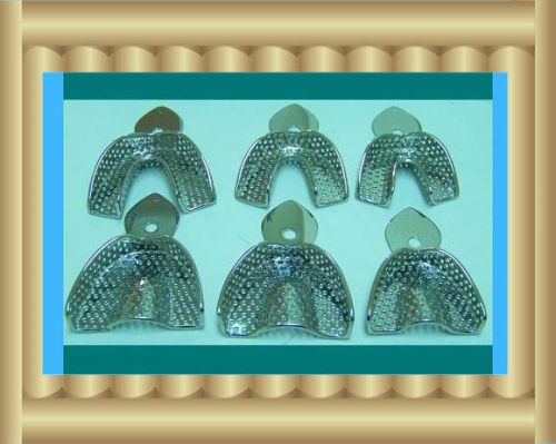 Hot dental autoclavable metal impression trays 6pcs/set   stainless steel for sale