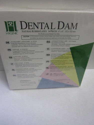 Dental Rubber Dam Natural Rubber Latex Medium 6&#034;x 6&#034; 36 Pieces