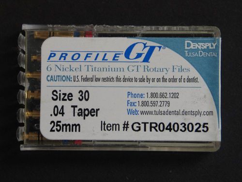Denstply ProFile GT Files Size 30, 25mm, .04 taper
