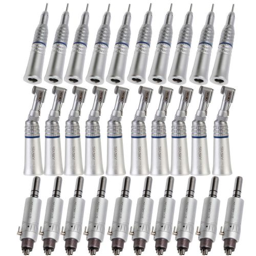 10x Slow Low Speed Kits Contra Angle+Straight Handpiece+ Air Motor 4 Hole E-Type