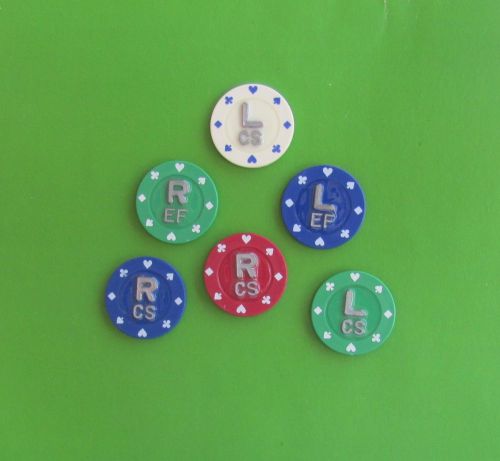 2 SETS  POKER CHIP MARKERS - PICK THE COLORS AND INITIALS !