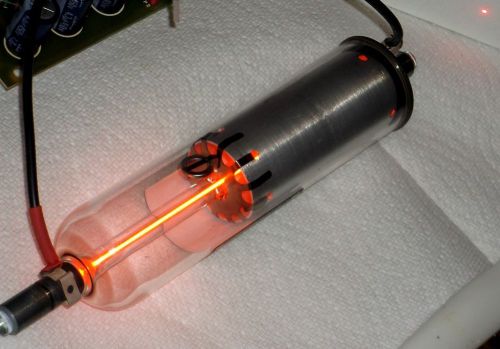 Melles griot red helium neon laser tube 2mw bright red beam 632.8nm science item for sale