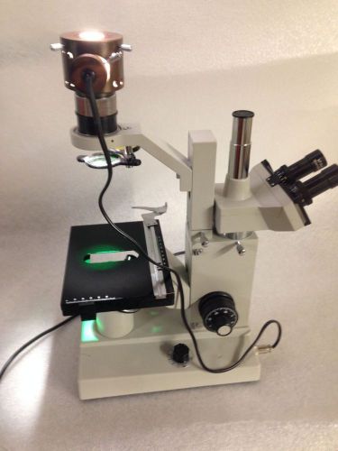 Inverted binocular/trinocular microscope in great working condition for sale