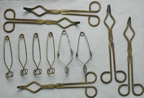 5 lab crucible tongs 9.5 in. for high heat/beaker, 6 testtube holder, 5 in. used for sale