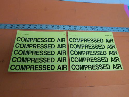 Lot of 10 Labels Lab safety Supply Black/Yellow Compressed Air Label 8&#034;x1-1/8&#034;