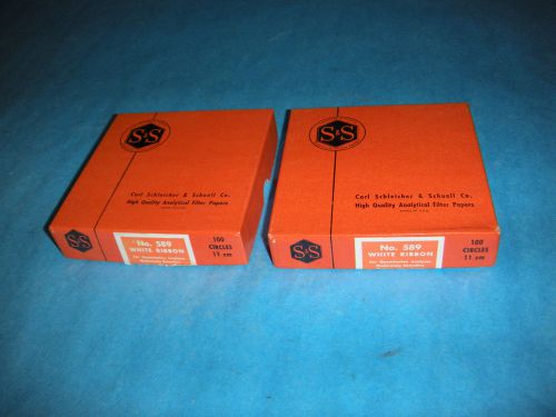 Schleicher &amp; schuell no. 589 white ribbon filter paper 11cm approx. 160 circles for sale