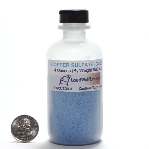 Copper Sulphate - Dry Crystals 4 Ounces  In Plastic bottle (Copper Sulfate) USA