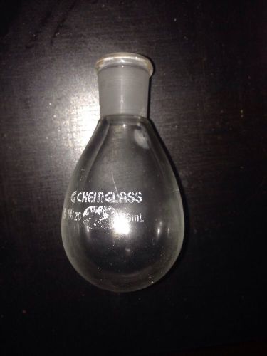 Chemglass 25 mL Pear Shaped Round Bottom Flask 14/20 *Good Condition
