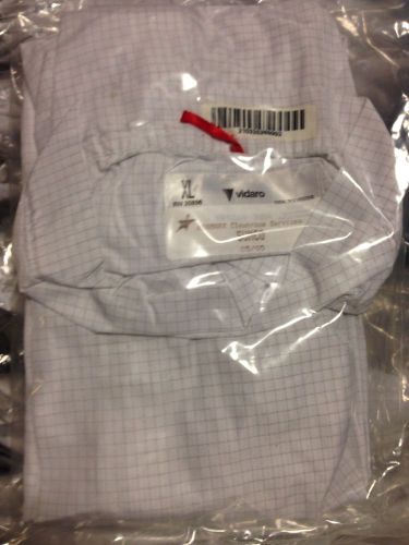 (1) vidaro esd cleanroom frock (smock) zipper and elastic cuff xl lab coat for sale