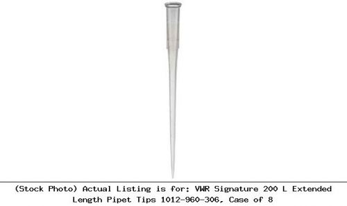 Vwr signature 200 l extended length pipet tips 1012-960-306, case of 8 for sale