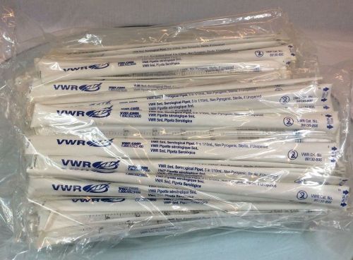 Lot of 150 VWR 5mL Disposable Serological Pipets Blue Sterile Plugged 89130-896