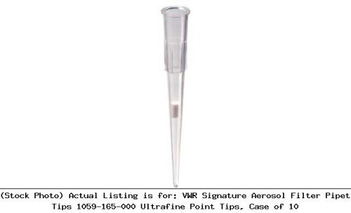 VWR Signature Aerosol Filter Pipet Tips 1059-165-000 Ultrafine Point Tips, Case
