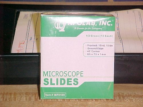 720 pcs infolab microscope slides, 25x75x1 mm. 1/2 gross