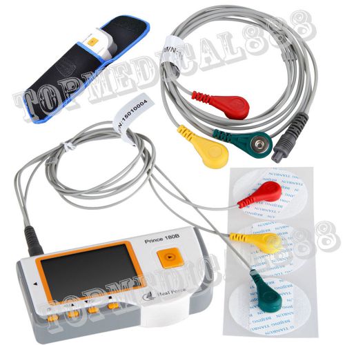 Handheld Electrocardiogram ECG EKG LCD+USB+Carrier Case+Lead Cable+Electrodes