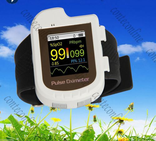 New wrist pulse oximeter spo2 monitor blood oxygen + analysis software 3 probes for sale