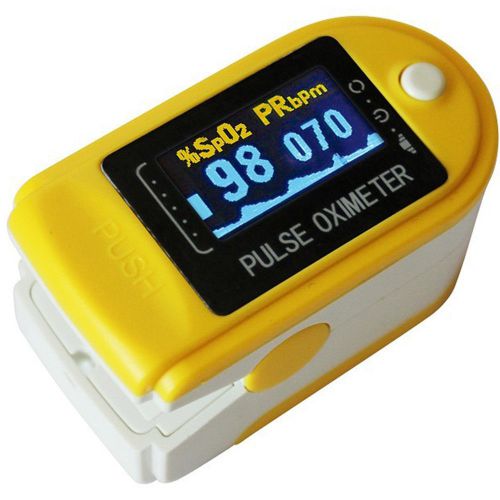 Usa fda ce oximeter pulse finger tip monitor blood oxygen spo2 cms50d yellow for sale