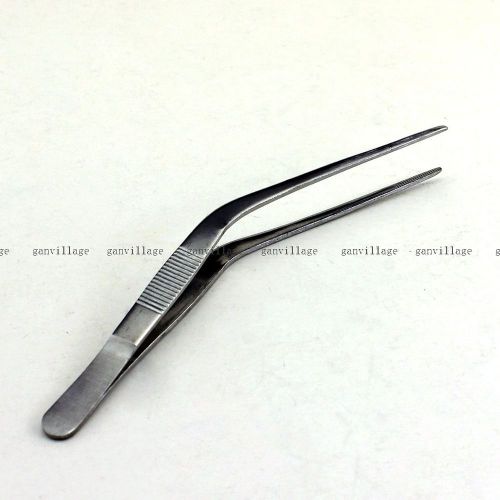 Stainless steel curved elbow bent slanted tweezers repair maintenance tool new for sale