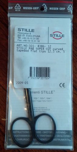 STILLE PAR Super Cut Curved Tapeded Flat Tips 12.5 cm 5 in NEW Black Handle