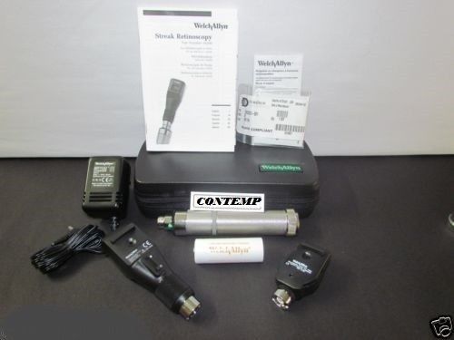 Streak retinoscope &amp; ophthalmoscope combo with rechargable handle welch allyn for sale