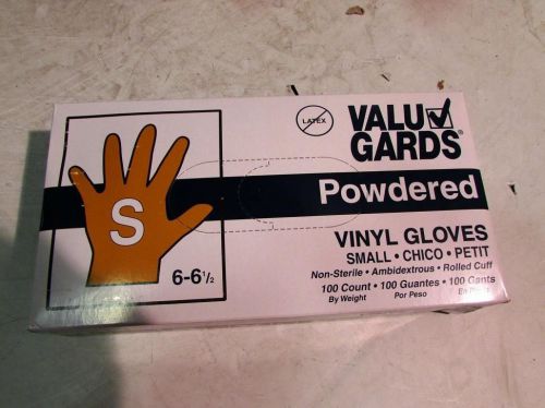 Lot of (10) Valu Gards 304340171 Vinyl Gloves Powdered Small 100PK