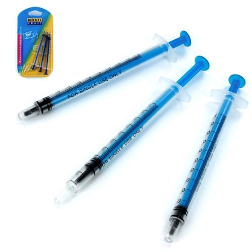 3 X 1 Ml Syringes Disposable POL1001/3 Modelcraft Liquid General Purpose Tools