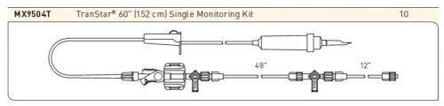 Smiths Medical Medex MX9504T TranStar 60&#034; Single Line Monitoring kit Bx/10