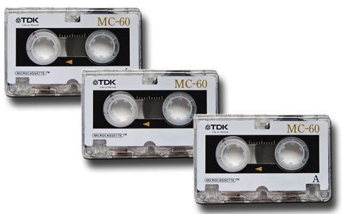 3 x  tdk d-mc 60 microcassette microcassetten kassette mikro diktierkassetten for sale