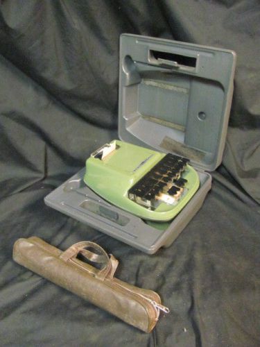 Vintage Stenograph Reporter Shorthand Stenographers Machine Hard Case &amp; Stand