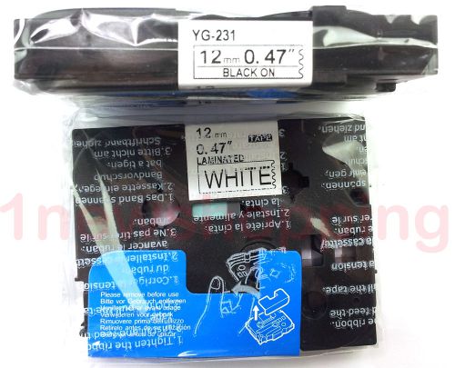 Black on White Label Tape Compatible for Brother TZ TZe 231 Tze-231 P-Touch