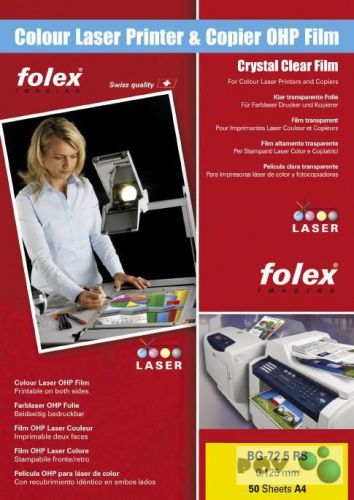 Folex BG-72.5 RS Overheadfolie DIN A4, 100 Mic fur Farb,-Kopierer und Laserdruck