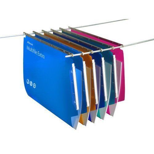 Rexel Multifile 15mm Extra Lateral File - Assorted Colours (Pack of 10)