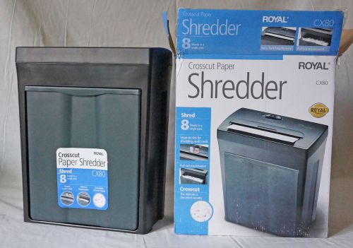Royal cx80 cross cut paper shredder 8 sheet paper credit card staples new for sale