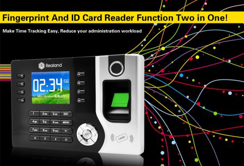 Fingerprint recording time attendance 2.4&#034; color tft screen clock id card reader for sale