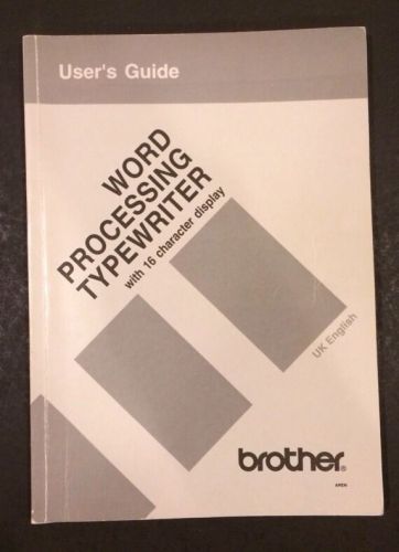 VTG Brother Word Processing TYPEWRITER User&#039;s Guide MANUAL AX-430