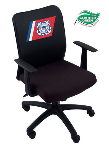 B6106-lc035 boss budget mesh task chair w/t-arms &amp; the u.s coast guard logo for sale