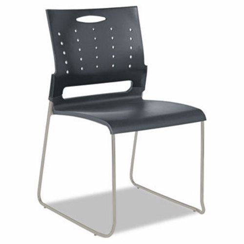 Alera Perforated Back Stacking Chairs, Charcoal, 4 per Carton (ALESC6546)