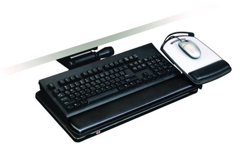 3M AKT150LE Keyboard Tray w/ Mouse Platform, Highly Adjustable, 23&#034; Track, Black
