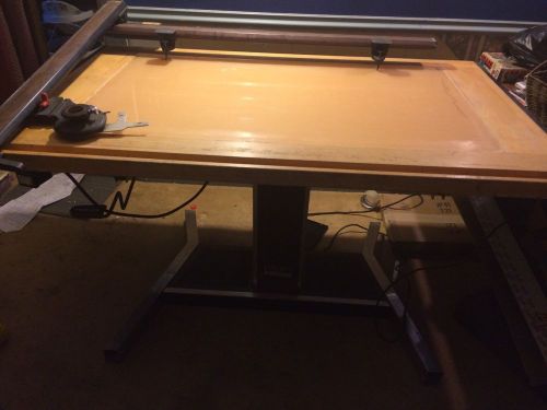 Mayline Futur Matic Drafting Light table 62&#034; X 40&#034; With Bruning Accutrac