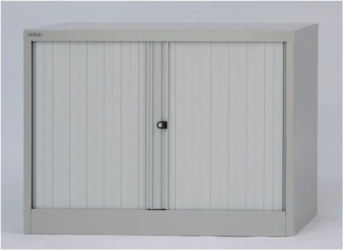 Bisley Tambour Cupboard Steel Side-opening W1000xD470xH711mm Grey INC Rollout