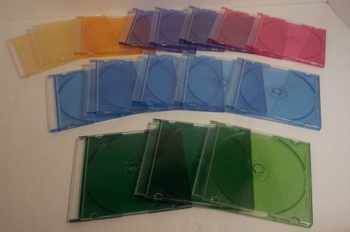 CD DVD BLUE RAY Slim Jewel Cases 21 lot of 8 different Colors New / Dent Ding