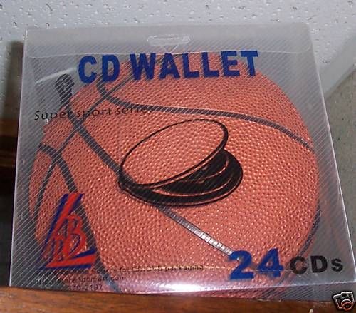 5 24-cd/dvd capacity sports leatherette wallet-basketb for sale