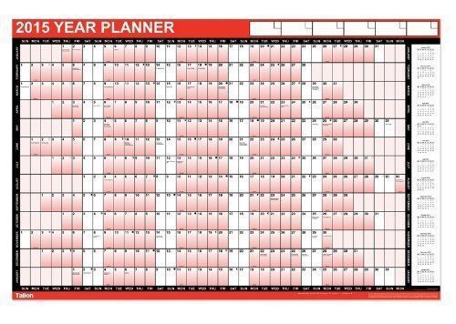 2015 Large A1 Year Calendar Wall Planner Office Black &amp; Red With Pen &amp; Stickers