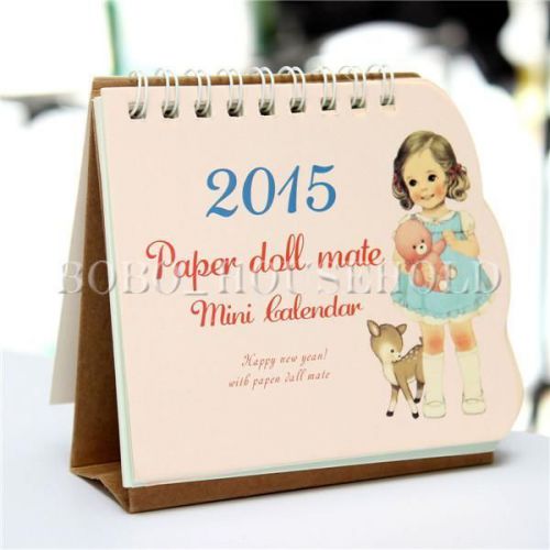 2015 Doll Mate Paper Mini Office Desktop Planner Flip Monthly Desk Calendar