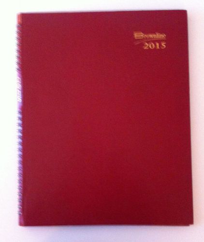 2015 Brownline CoilPro Hard Cover Monthly Planner, Red, 11&#034; x 8-1/2&#034; Each