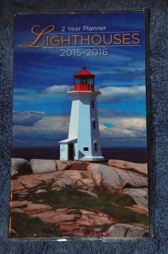 Lighthouses 2 Year 2015-2016 Pocket Planner Calendar Vinyl Cover Organizer