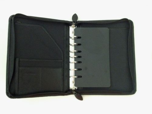 Black Simulate Leather Day-Timer Classic Planner w/1&#034; Rings Binder-Fits Franklin