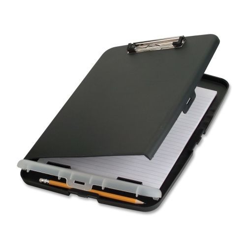 OIC Slim Storage Clipboard - Compartment - Low-profile - Charcoal -1EA