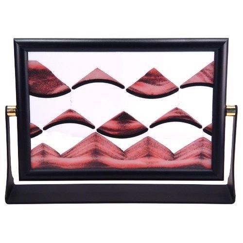 Wavy Multi-color Sand in Motion Art Decor Desktop Office Picture Red -3 colors