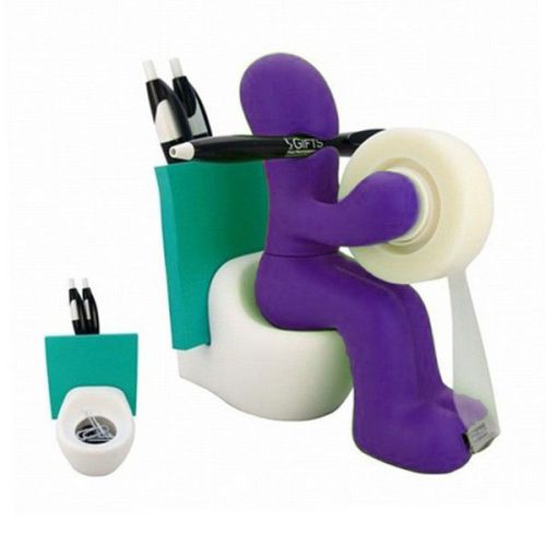 Butt station purple desk accessory pen tape holder tidy office accessories gift! for sale